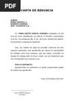 Machote Carta de Renuncia