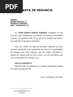 Modelo de Carta de Renuncia