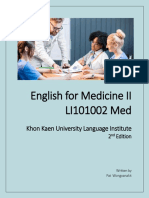 English For Medicine II LI101002 Med: Khon Kaen University Language Institute