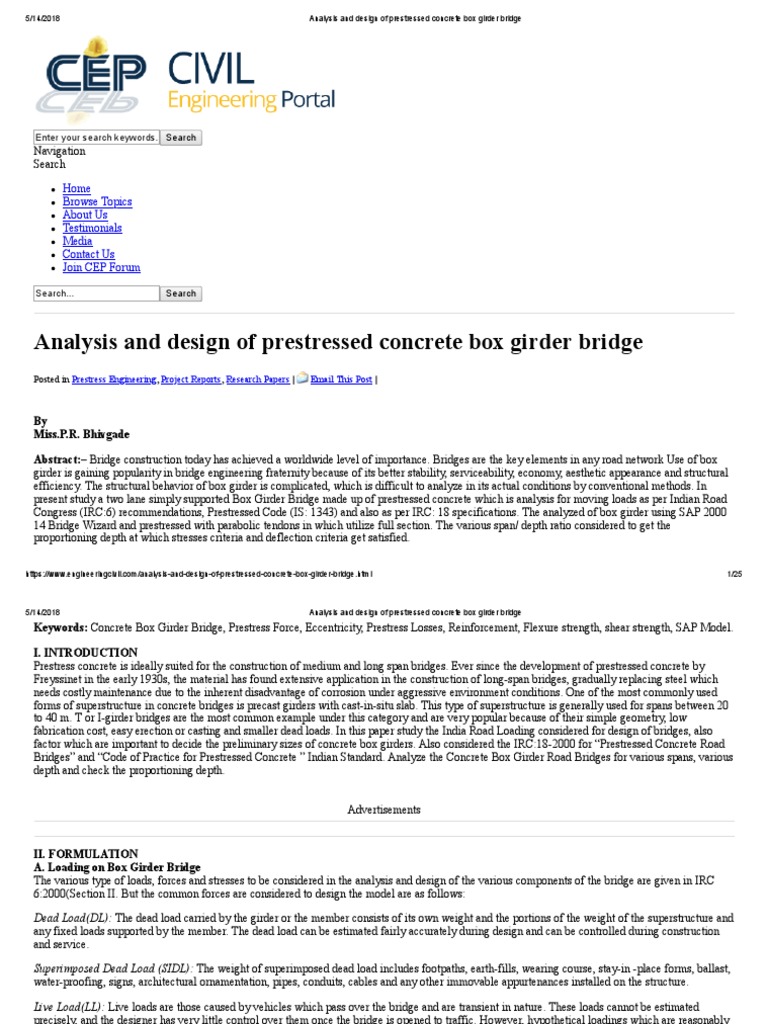 Design Of Concrete Box Girder Bridge Pdf – IHUGQ