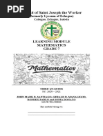 School of Saint Joseph The Worker: Learning Module Mathematics Grade 7