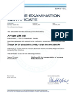 Certificate Aritco HomeLift