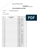 Note Schita 5 - AN 3 - NR. MATRICOL - A-Z - 2020 - 2021