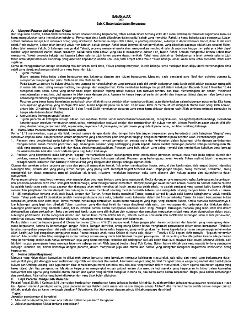 Batasan Pacaran dalam Perspektif Kristen | PDF