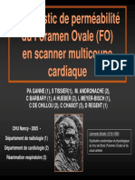 Diagnostic de perméabilité du Foramen Oval (FO) en scanner multicoupe cardiaque 