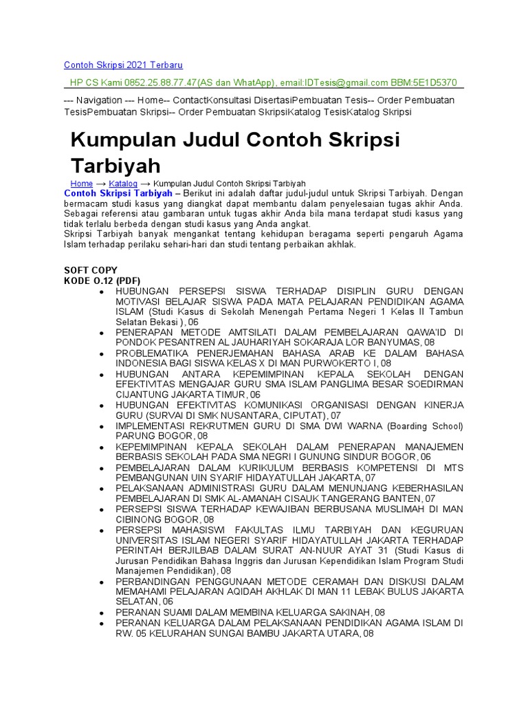 Judul Skripsi | PDF | Kesehatan Holistik