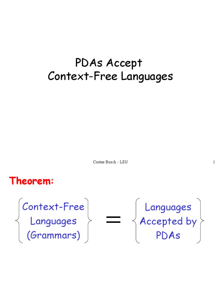PDA Accept Context Free PDF Applied Mathematics Teaching Mathematics