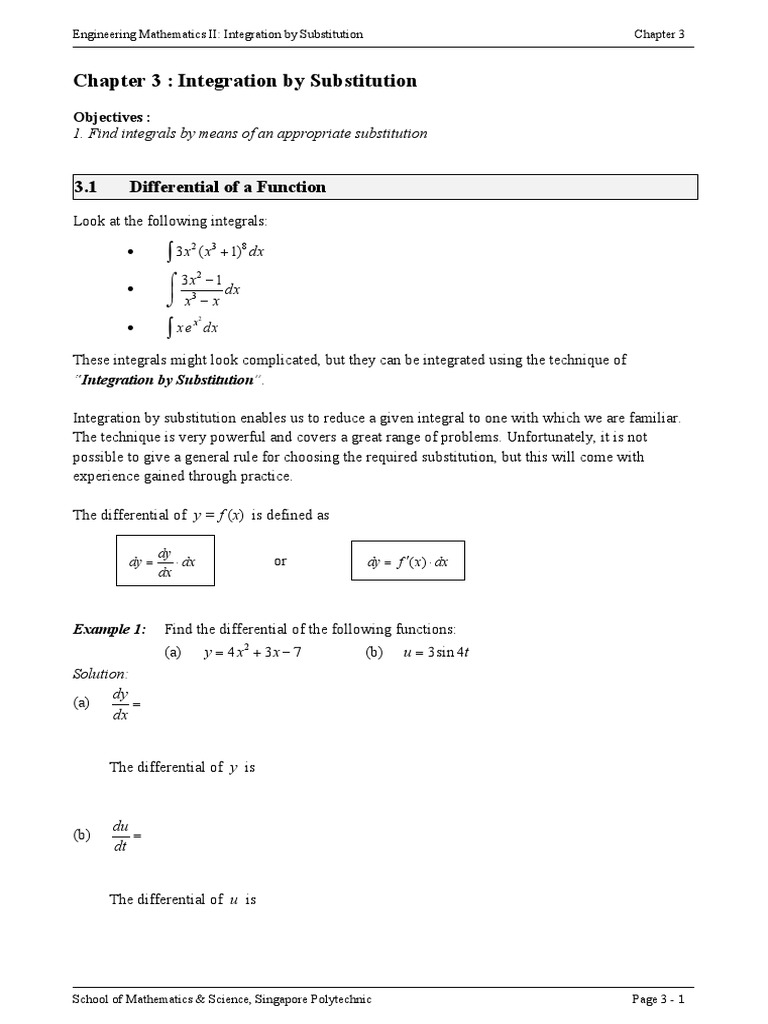 Integration by Substitution Techniques | PDF | Integral | Root Mean Square