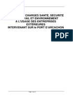 Cahier Des Charges Santé, Sécurité Au Travail Et Environnement A L'Usage Des Entreprises Extérieures Intervenant Sur Le Port D'Arcachon