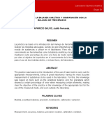 Calibración de La Balanza Analítica y Comparación Con La Balanza de Tres Brazos