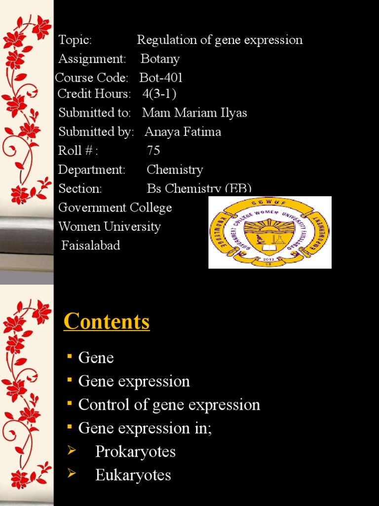 Regulation of Gene Expression | PDF | Messenger Rna | Rna
