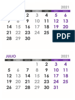 Calendario 2021 2do Semestre