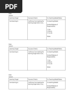 Success Criteria Template