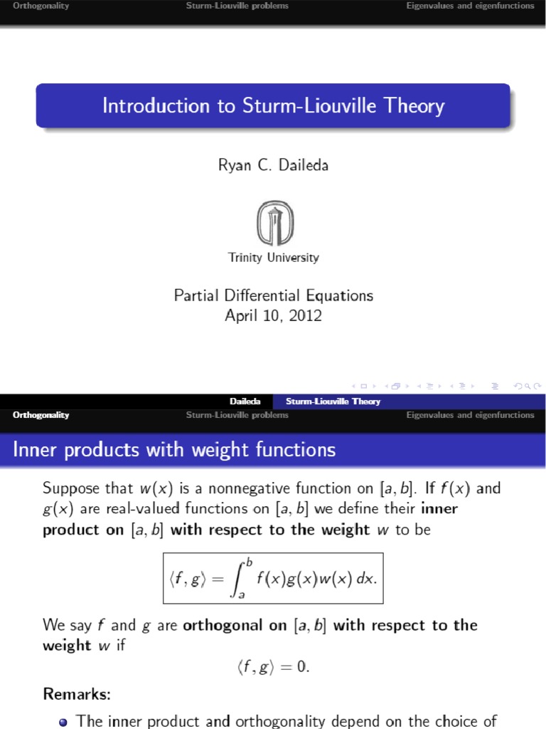 Introduction To SturmLiouville Theory PDF