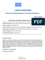 Alerta No - #082-2021 - Hidromorfona Clorhidrato 2 MG - ML Solución Inyectable