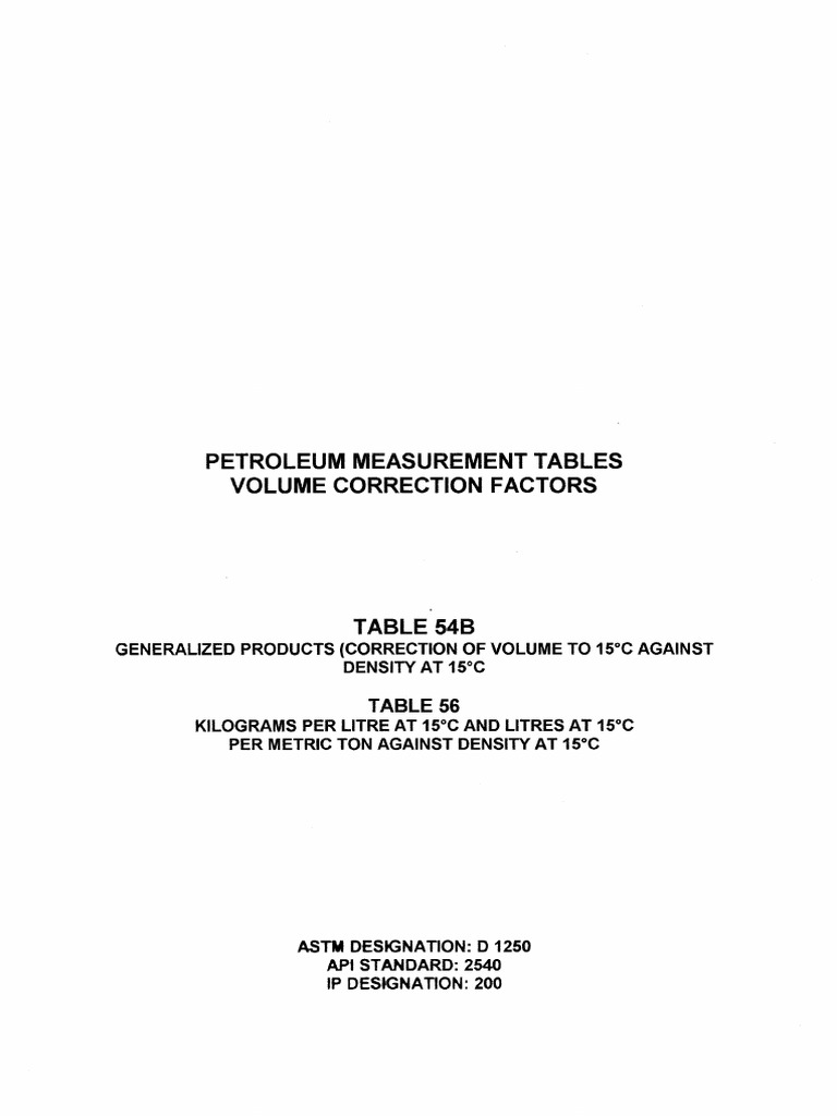 Astm Table 54b PDF