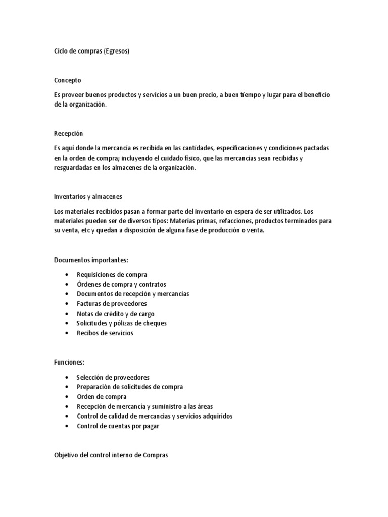 Ciclo de Compras en Empresas | PDF | Almacén | Empresas