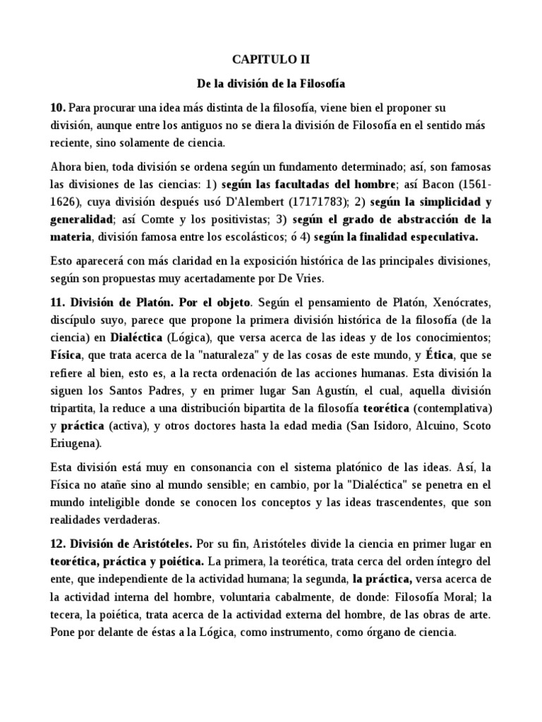 De La División De La Filosofía Pdf Metafísica Aristóteles