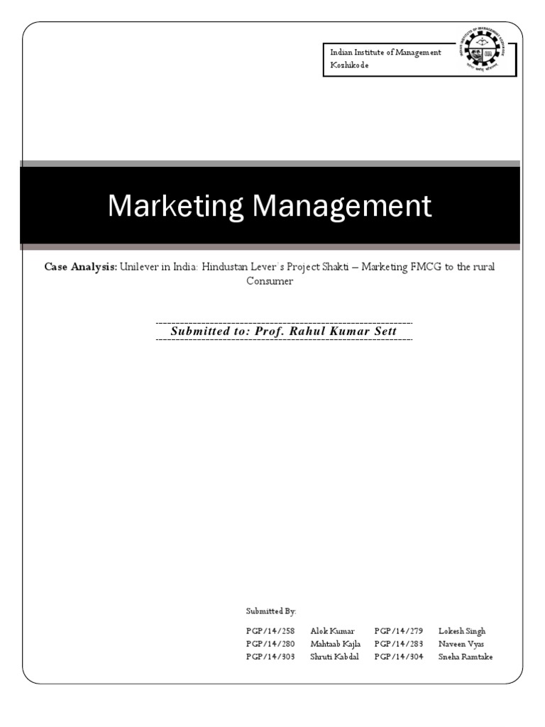 Unilever in India Hindustan Lever S Project Shakti Marketing FMCG To