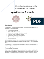 Appendix VII of The Constitution of The Students Gymkhana Awards1