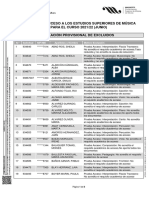 Relación provisional de excluidos PRUEBAS DE ACCESO A LOS ESTUDIOS SUPERIORES DE MÚSICA PARA EL CURSO 2021/22 (JUNIO