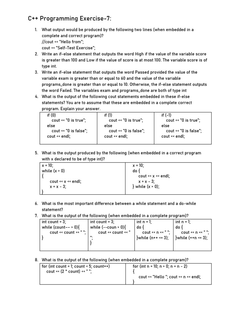 C++ Practical Exercise - 2021 Final | PDF | String (Computer Science ...