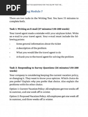 Celpip Writing Vol 2 Module 7