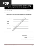 RIPHAH International University: Introduction To Basic Logic Gates and Verification of Truth Tables