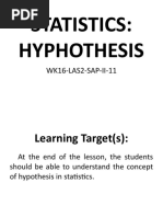 Statistics: Hyphothesis: WK16-LAS2-SAP-II-11