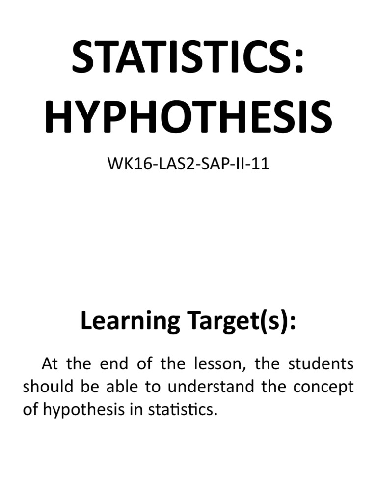 Understanding Hypothesis in Statistics | PDF | Statistical Hypothesis ...