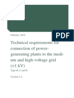 Technical requirements for connection of power-generating plants to medium and high-voltage grid