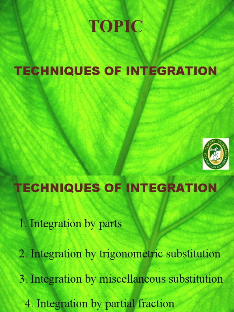 Trigonometric Integration Techniques | PDF | Integral | Trigonometric ...