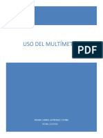 Uso Del Multímetro: Maria Camila Gutierrez Ospina FICHA: 2205964