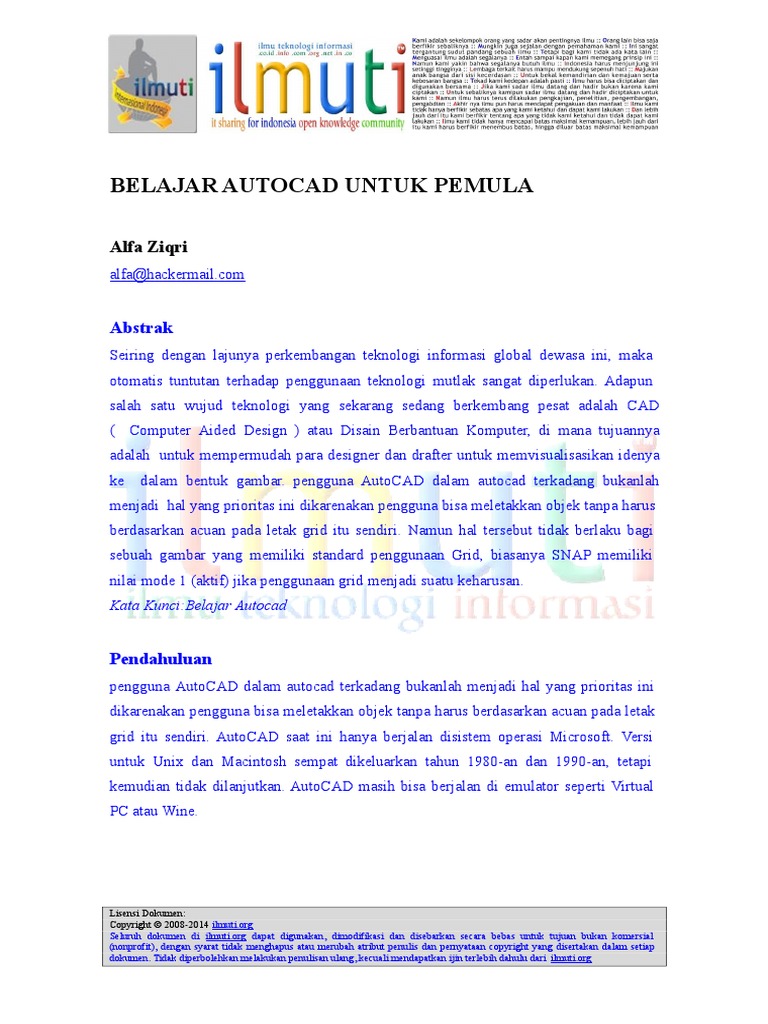 Belajar Autocad Untuk Pemula | PDF | Komputer