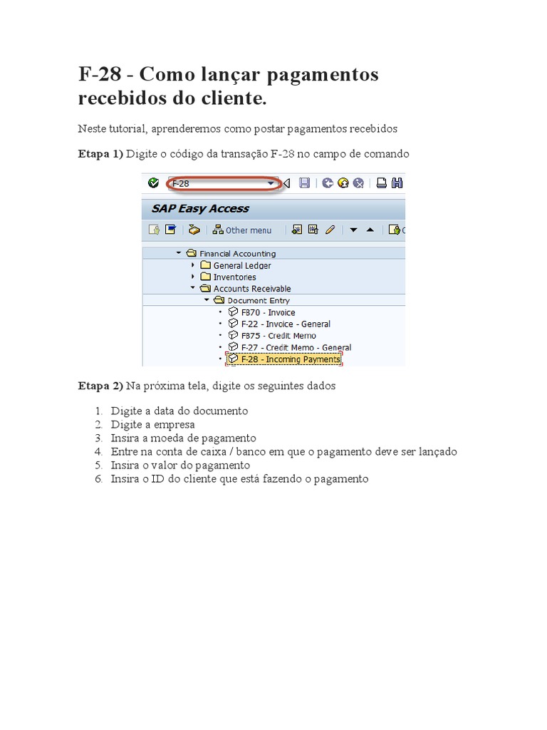 Lançamento de Pagamentos F-28 no SAP | PDF | Negócios
