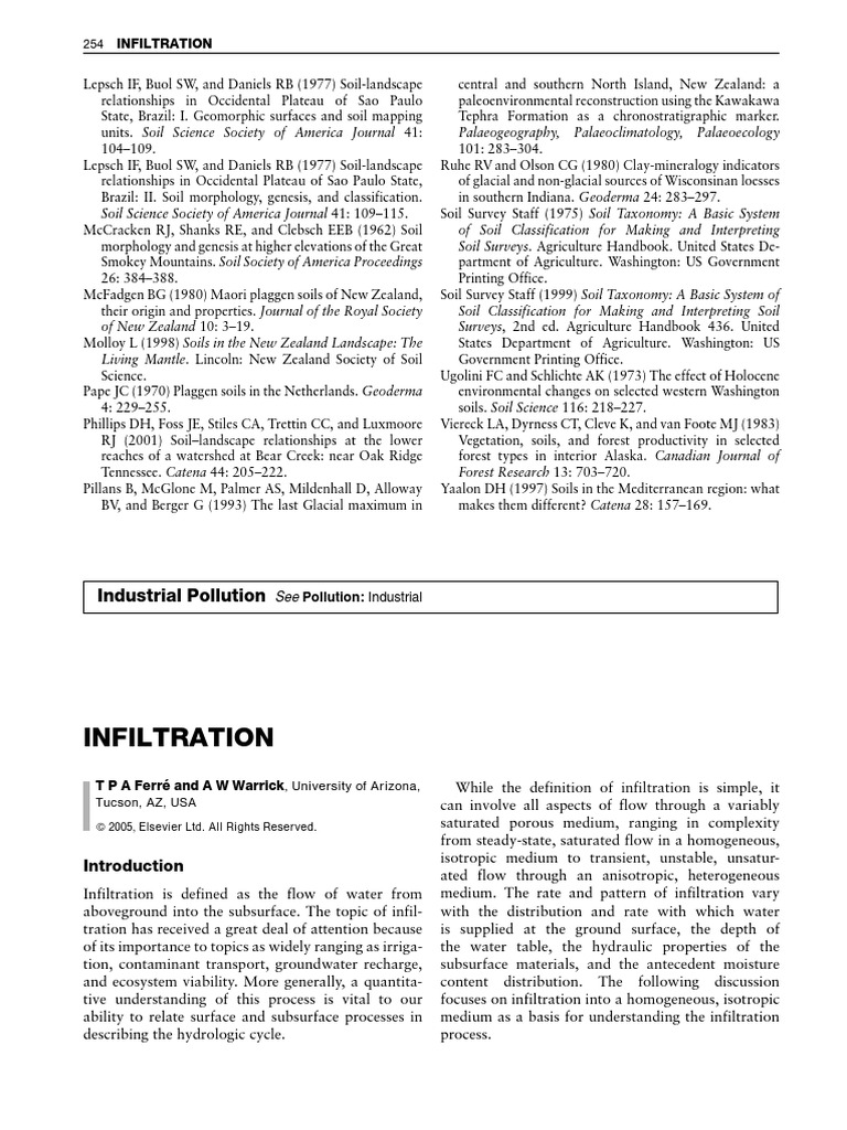 Infiltration Dynamics and Soil Studies | PDF | Wetting | Soil