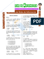 Ejercicios de Órden de Información Para Segundo de Secundaria