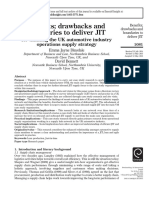 Benefits Drawbacks and Boundaries To Deliver JIT Re-Thinking The UK Automotive Industry Operations Supply Strategy
