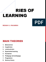 Main Learning Theories and Associative Conditioning Processes