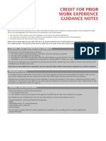 Credit For Prior Work Experience Form Guidance Notes