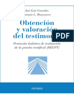 Obtención y Valoración Del Testimonio (Psicología) (Spanish Edition) by José Luis González Antonio Lucas Manzanero (González, José Luis)
