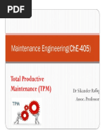 Maintenance Engineering (Che-405) : Total Productive Maintenance (TPM)