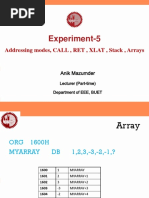 Experiment-5: Addressing Modes, CALL, RET, XLAT, Stack, Arrays