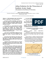 The Final Eucleidian Solution For The Trisection of Random Acute Angle First Ever Presentation in The History of Geometry