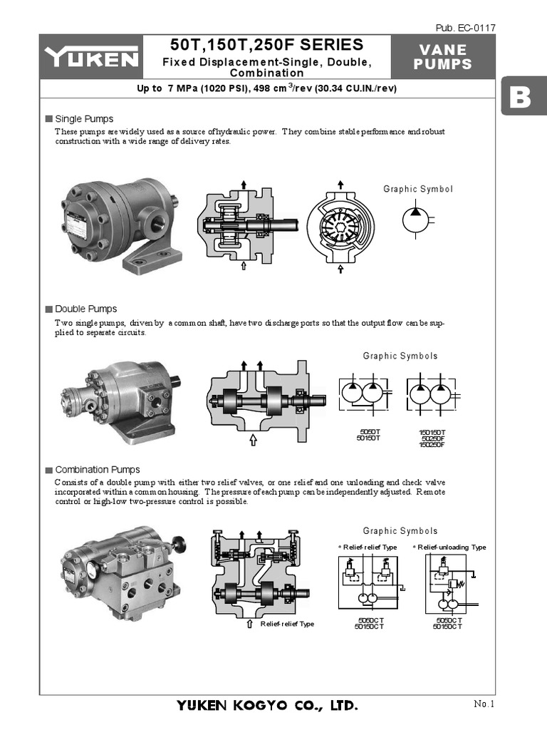 Yuken Vane Pump Specifications Guide | PDF | Pump | Viscosity