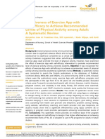 Effectiveness of Exercise App With Self-E Cacy To Achieve Recommended Levels of Physical Activity Among Adult: A Systematic Review