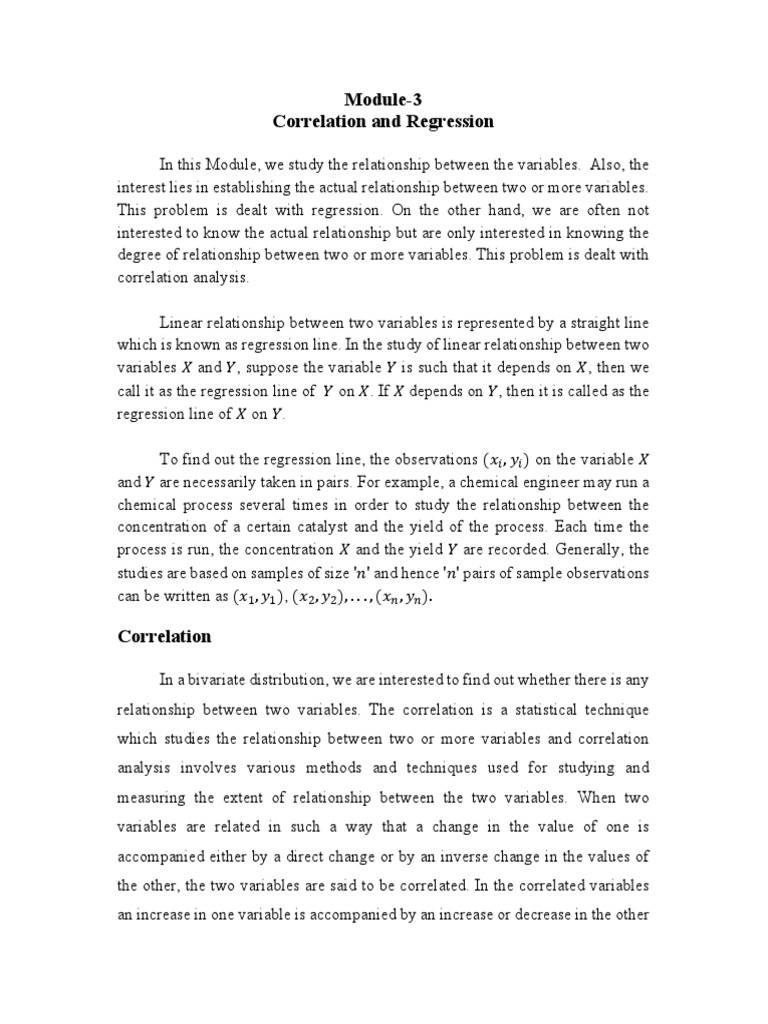 Correlation and Regression Guide | PDF | Correlation And Dependence ...