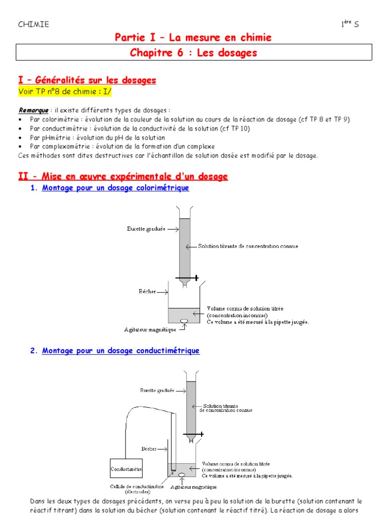 Types de Dosage en Chimie | PDF | Titrage | Chimie
