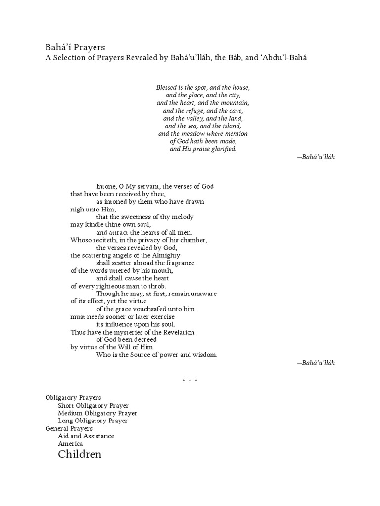 Bahai Prayers PDF Thou Heaven