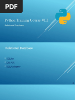 Python Training Course VIII: Relational Database